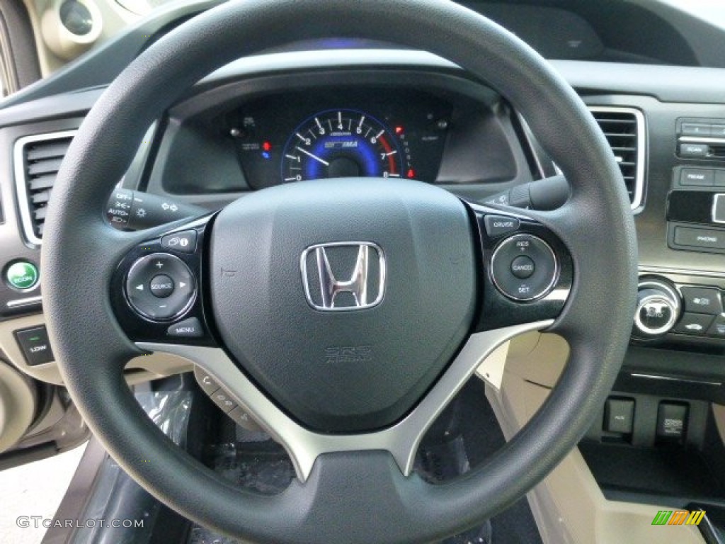 2013 Honda Civic Hybrid Sedan Beige Steering Wheel Photo #78011746