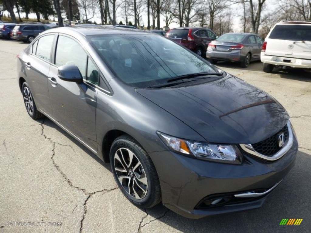 2013 Civic EX Sedan - Polished Metal Metallic / Gray photo #6