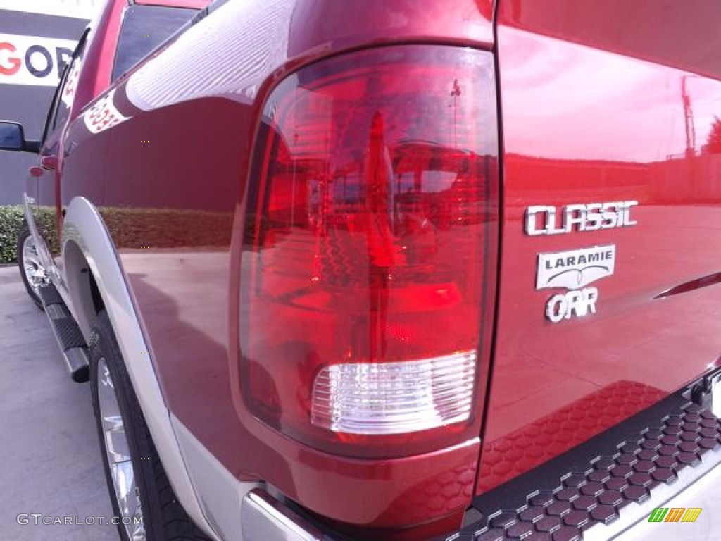 2011 Ram 1500 Laramie Crew Cab 4x4 - Deep Cherry Red Crystal Pearl / Light Pebble Beige/Bark Brown photo #14