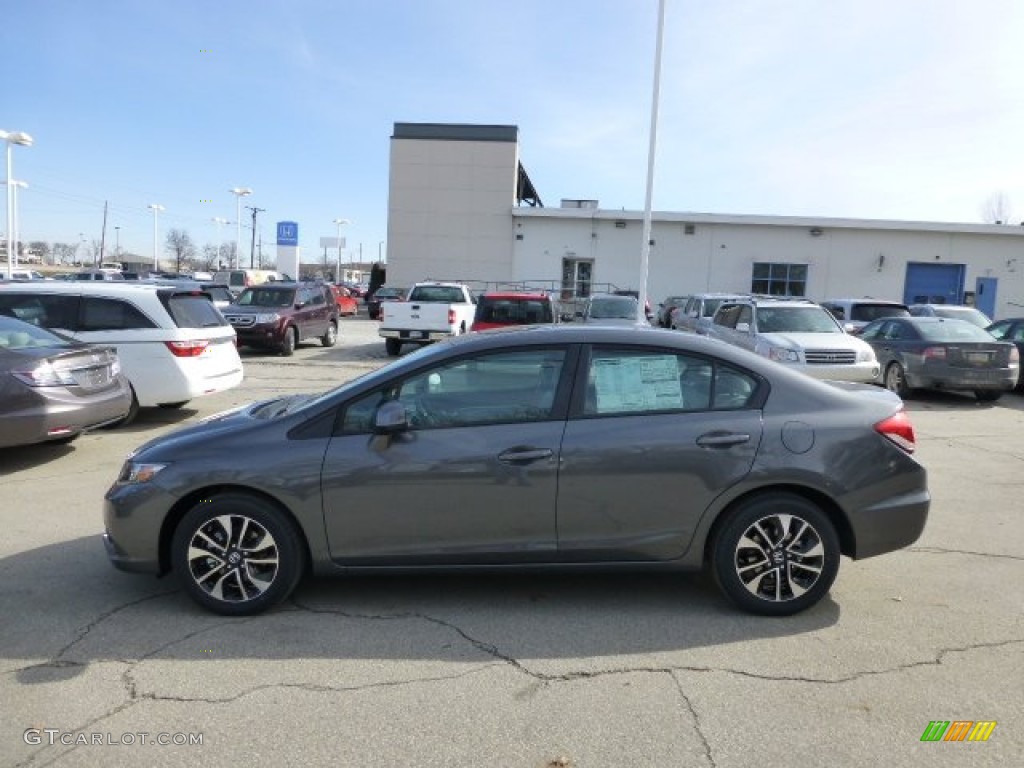 2013 Civic EX-L Sedan - Polished Metal Metallic / Gray photo #1