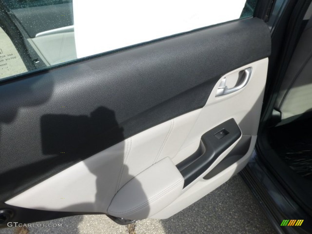 2013 Civic EX-L Sedan - Polished Metal Metallic / Gray photo #13