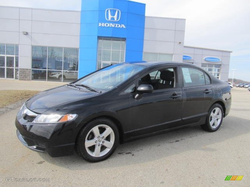 2010 Civic LX-S Sedan - Crystal Black Pearl / Black photo #1