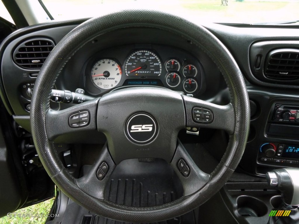 2006 Chevrolet TrailBlazer SS AWD Ebony Steering Wheel Photo #78017123