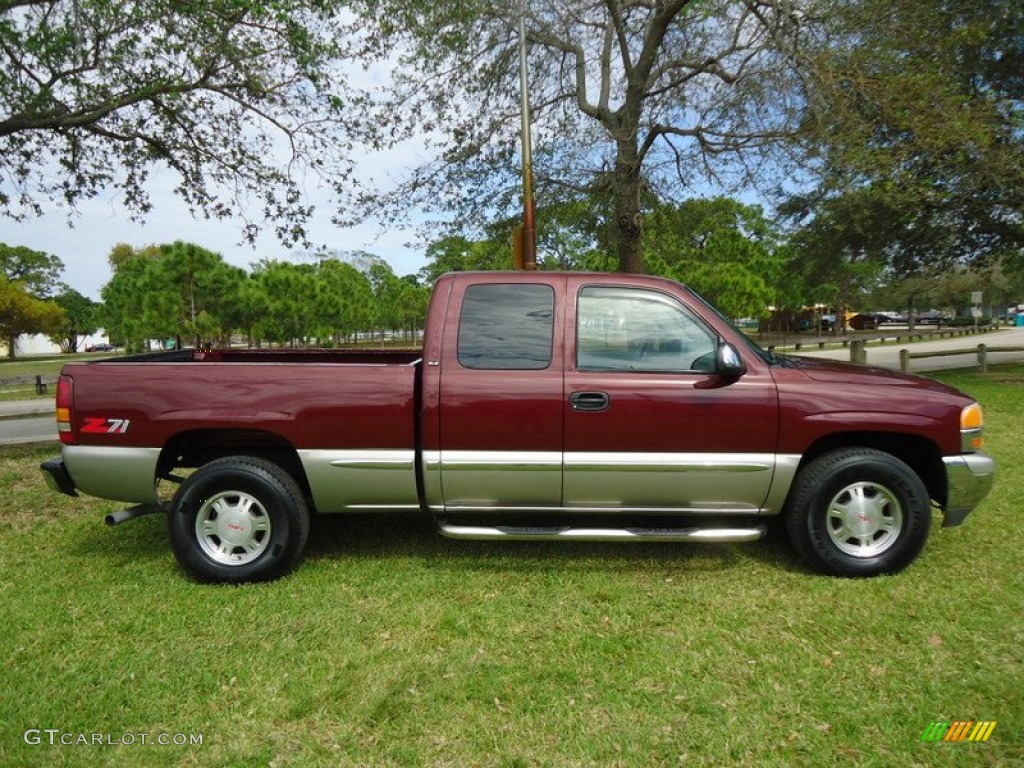 Dark Toreador Red Metallic 2000 GMC Sierra 1500 SLE Extended Cab 4x4 Exterior Photo #78017750