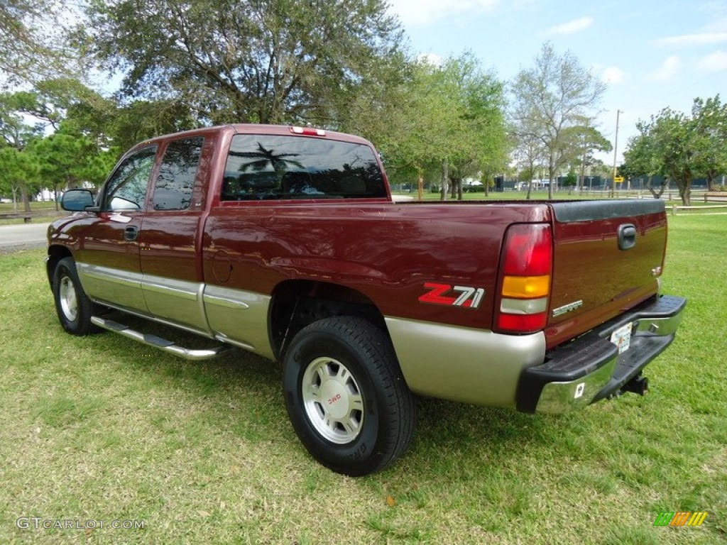 2000 Sierra 1500 SLE Extended Cab 4x4 - Dark Toreador Red Metallic / Pewter photo #41