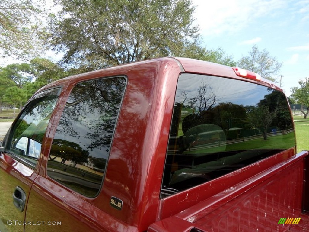 2000 Sierra 1500 SLE Extended Cab 4x4 - Dark Toreador Red Metallic / Pewter photo #42