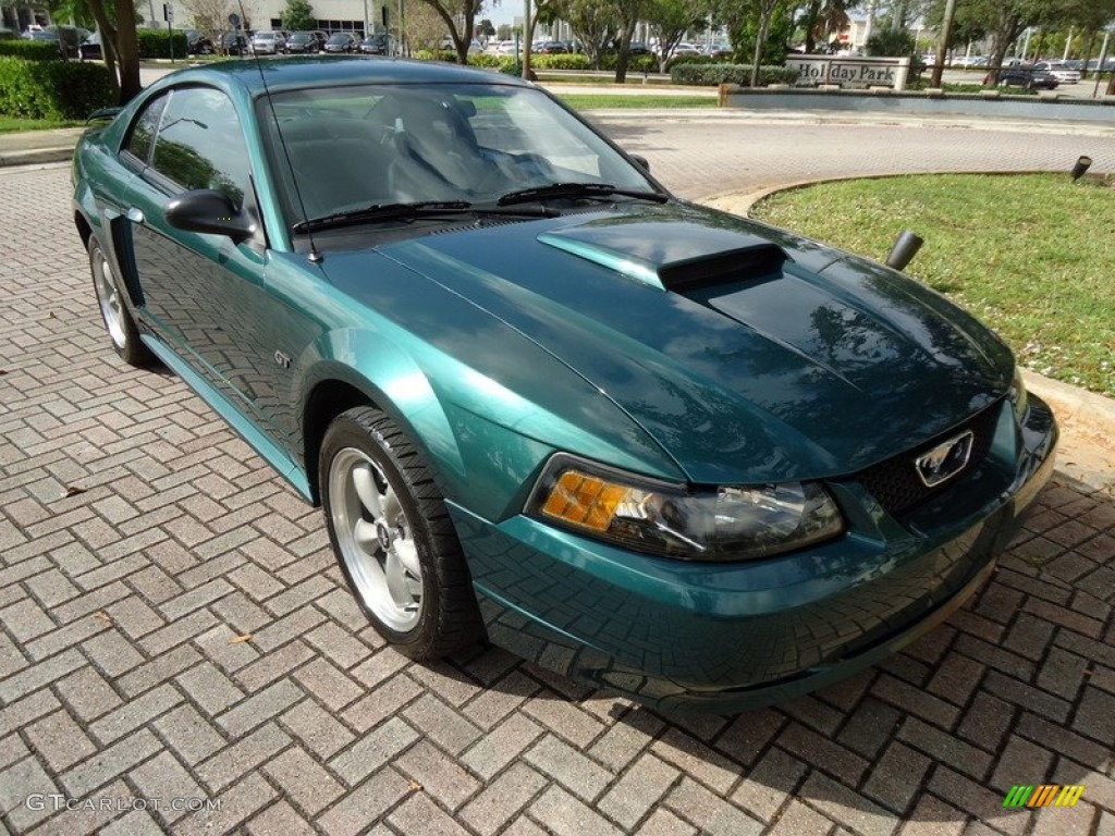 2002 Mustang GT Coupe - Tropic Green Metallic / Dark Charcoal photo #1