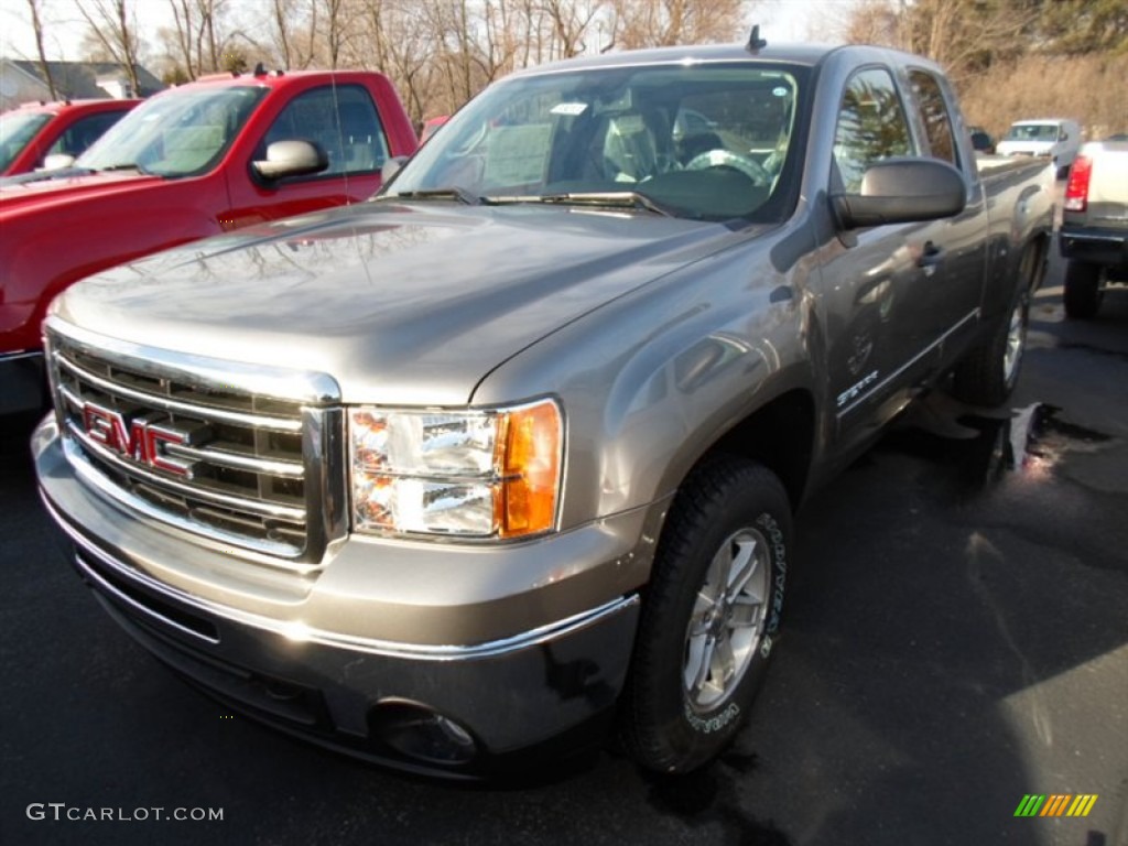 2013 Sierra 1500 SLE Extended Cab 4x4 - Steel Gray Metallic / Ebony photo #1