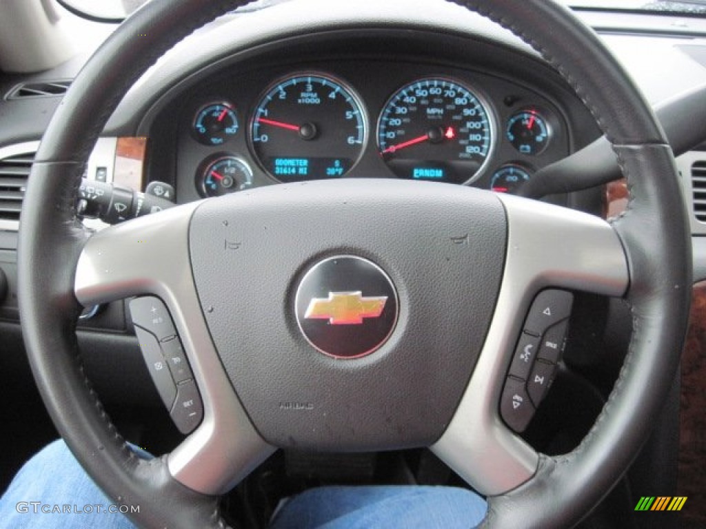 2011 Chevrolet Suburban LTZ 4x4 Ebony Steering Wheel Photo #78024771