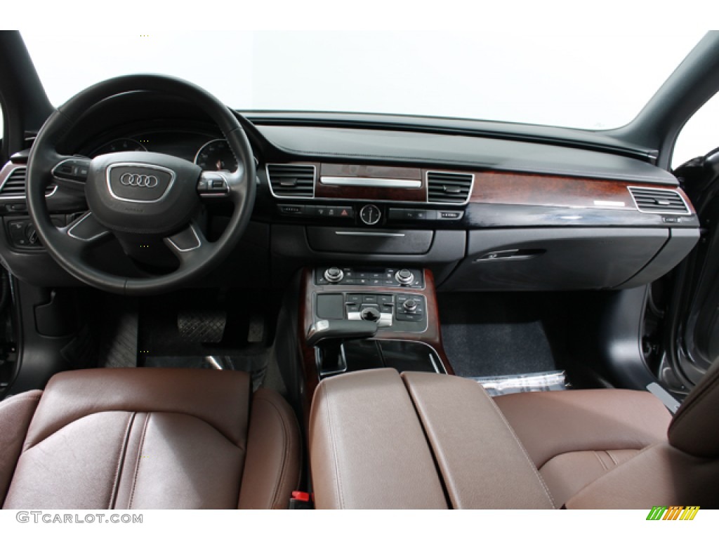 2011 Audi A8 L 4.2 FSI quattro Nougat Brown Dashboard Photo #78024875
