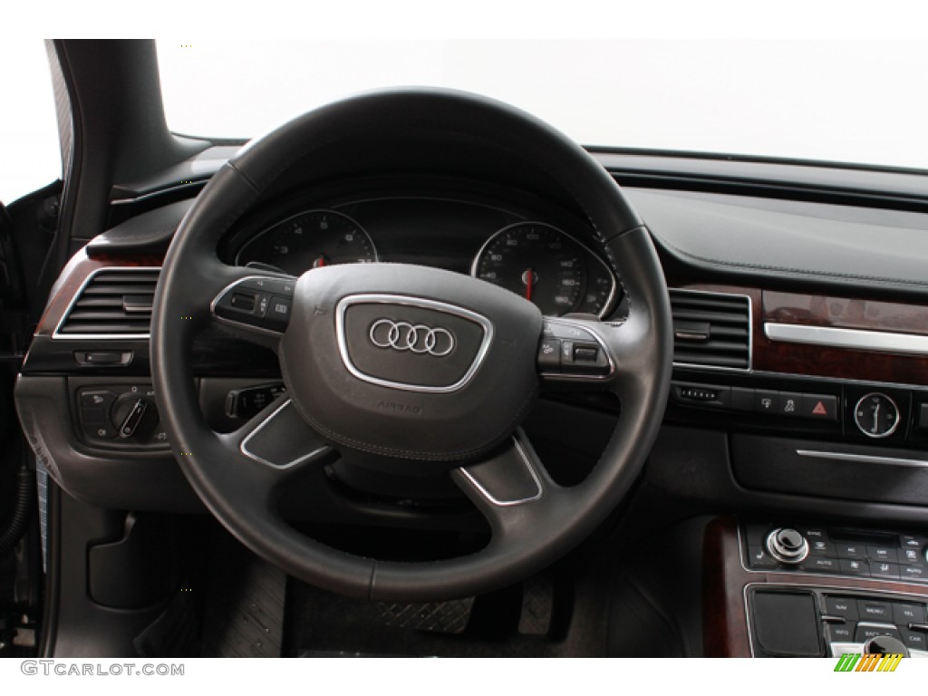 2011 Audi A8 L 4.2 FSI quattro Nougat Brown Steering Wheel Photo #78024909