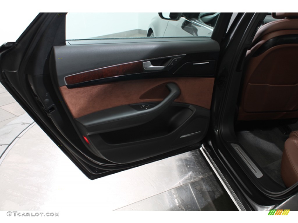 2011 Audi A8 L 4.2 FSI quattro Nougat Brown Door Panel Photo #78025155