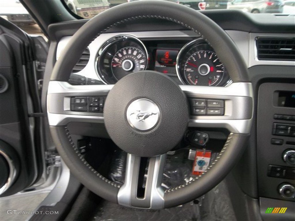 2014 Ford Mustang GT Premium Coupe Charcoal Black Steering Wheel Photo #78027024