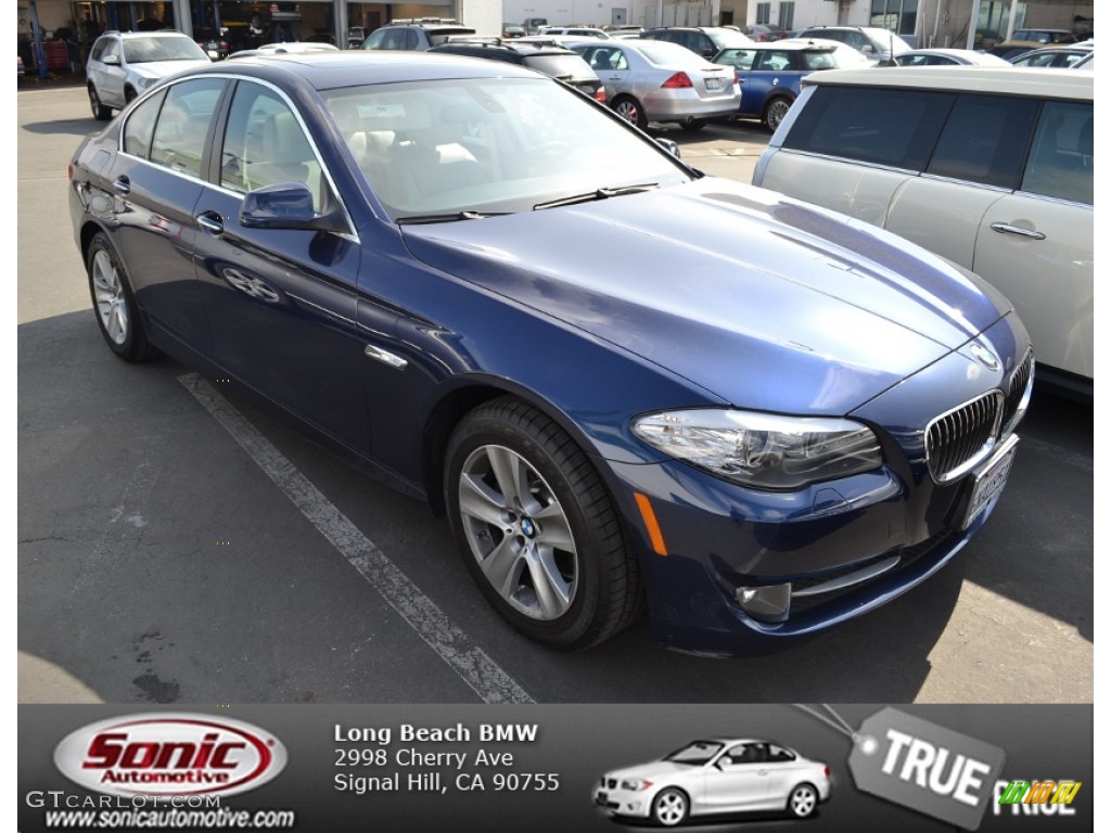 2011 5 Series 528i Sedan - Deep Sea Blue Metallic / Oyster/Black photo #1