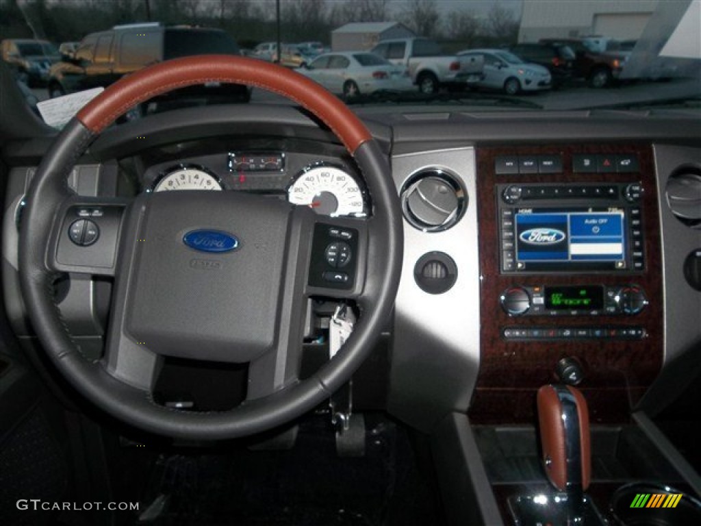2013 Ford Expedition King Ranch King Ranch Charcoal Black/Chaparral Leather Steering Wheel Photo #78027470