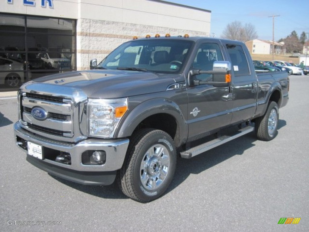 2013 F350 Super Duty Lariat Crew Cab 4x4 - Sterling Gray Metallic / Black photo #2