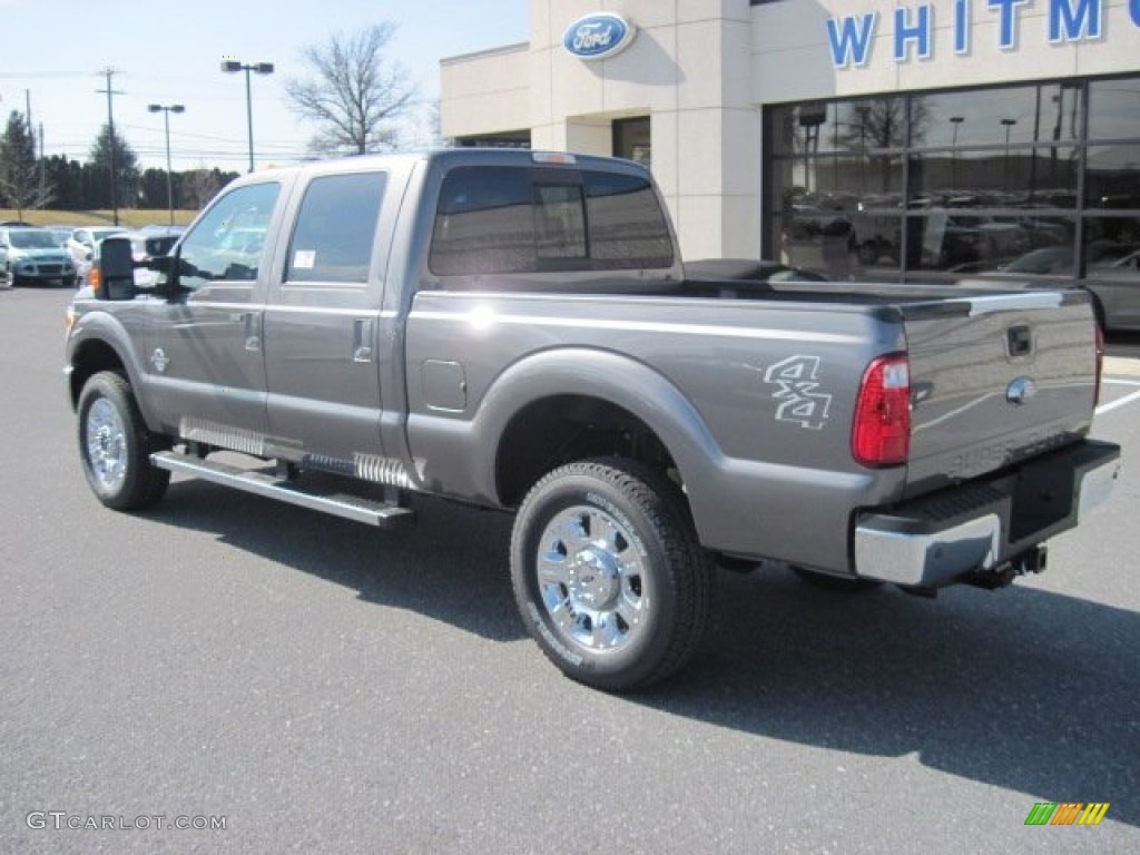 2013 F350 Super Duty Lariat Crew Cab 4x4 - Sterling Gray Metallic / Black photo #3