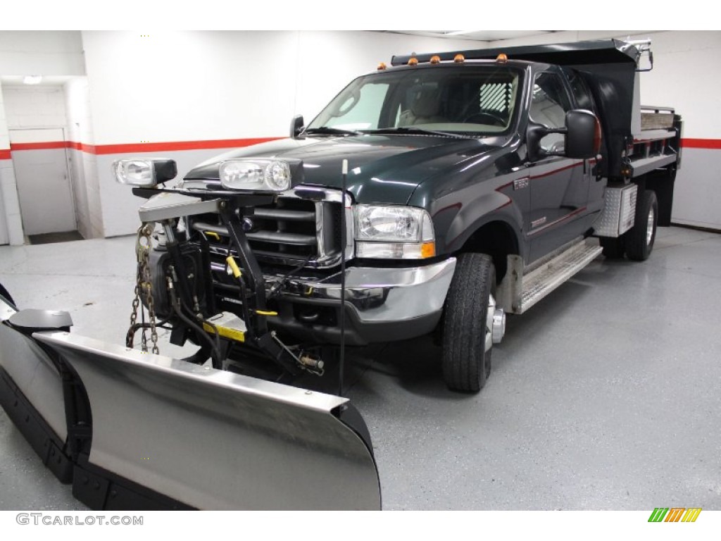 2004 F350 Super Duty XLT SuperCab 4x4 Dually - Dark Green Satin / Medium Parchment photo #4