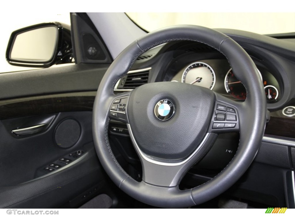 2011 BMW 5 Series 550i Gran Turismo Black Steering Wheel Photo #78029568