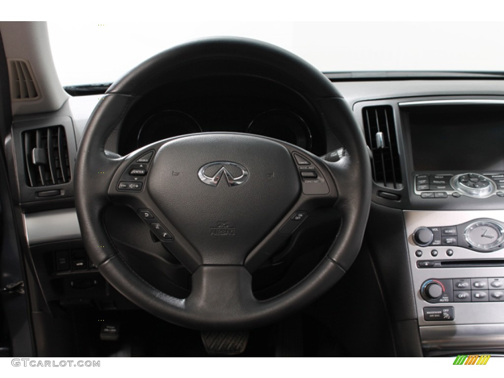 2010 Infiniti G 37 x AWD Sedan Graphite Steering Wheel Photo #78032228