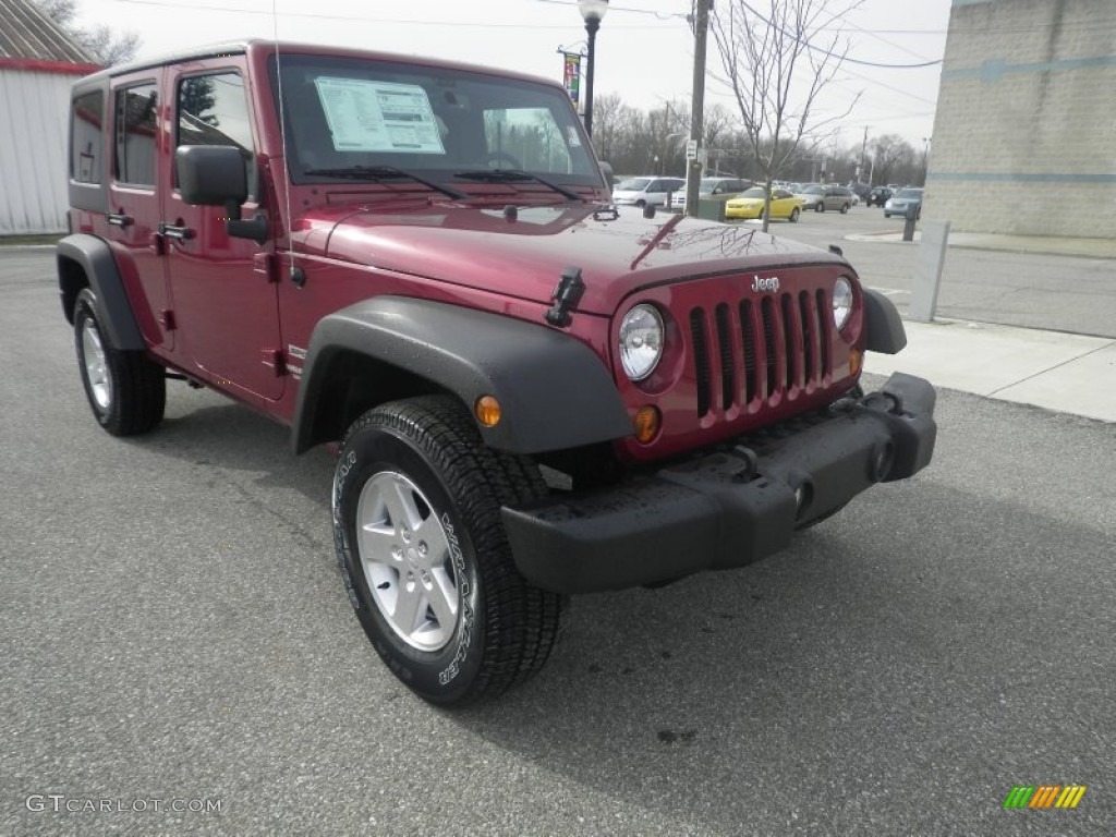 2013 Wrangler Unlimited Sport S 4x4 - Deep Cherry Red Crystal Pearl / Black photo #1