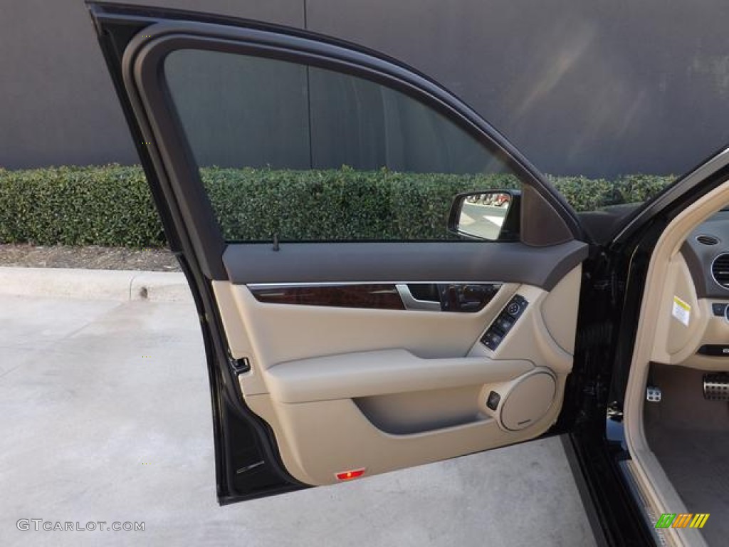 2013 Mercedes-Benz C 250 Sport Almond/Mocha Door Panel Photo #78035573
