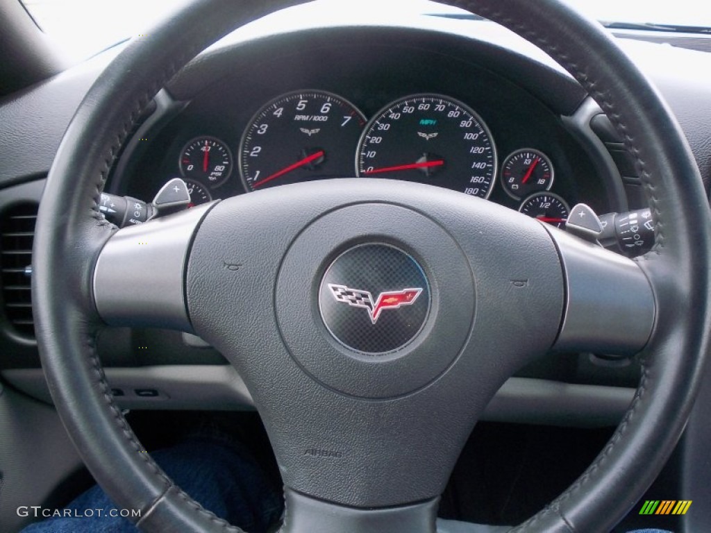 2006 Chevrolet Corvette Coupe Titanium Gray Steering Wheel Photo #78040824
