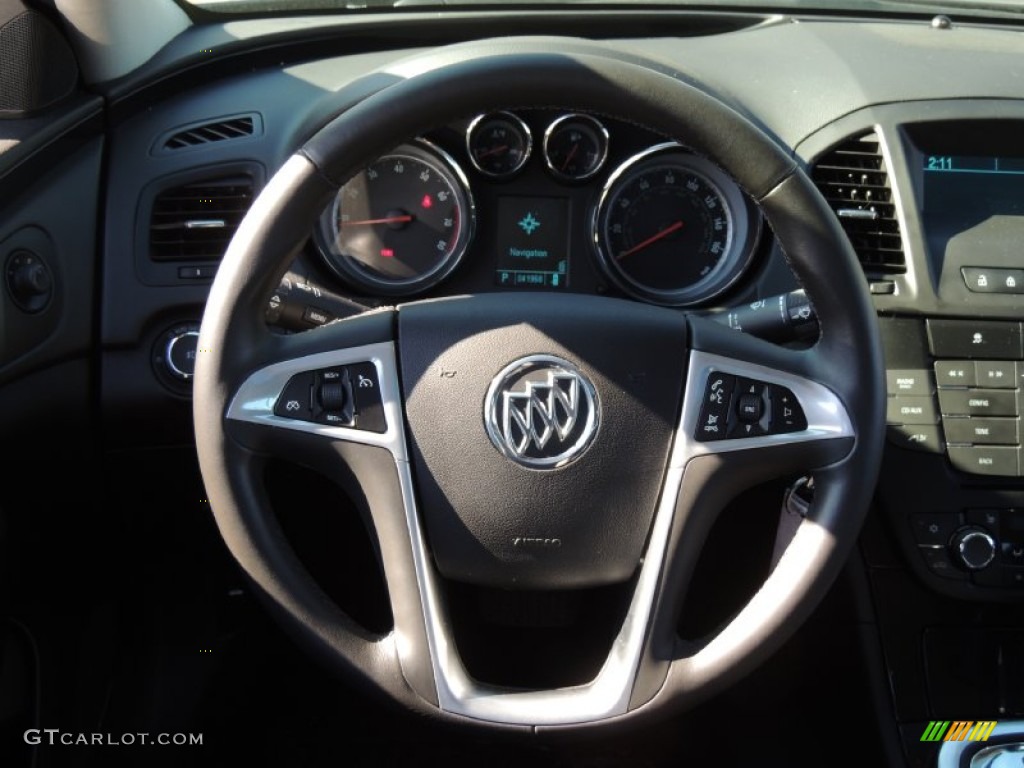 2011 Buick Regal CXL Ebony Steering Wheel Photo #78042462