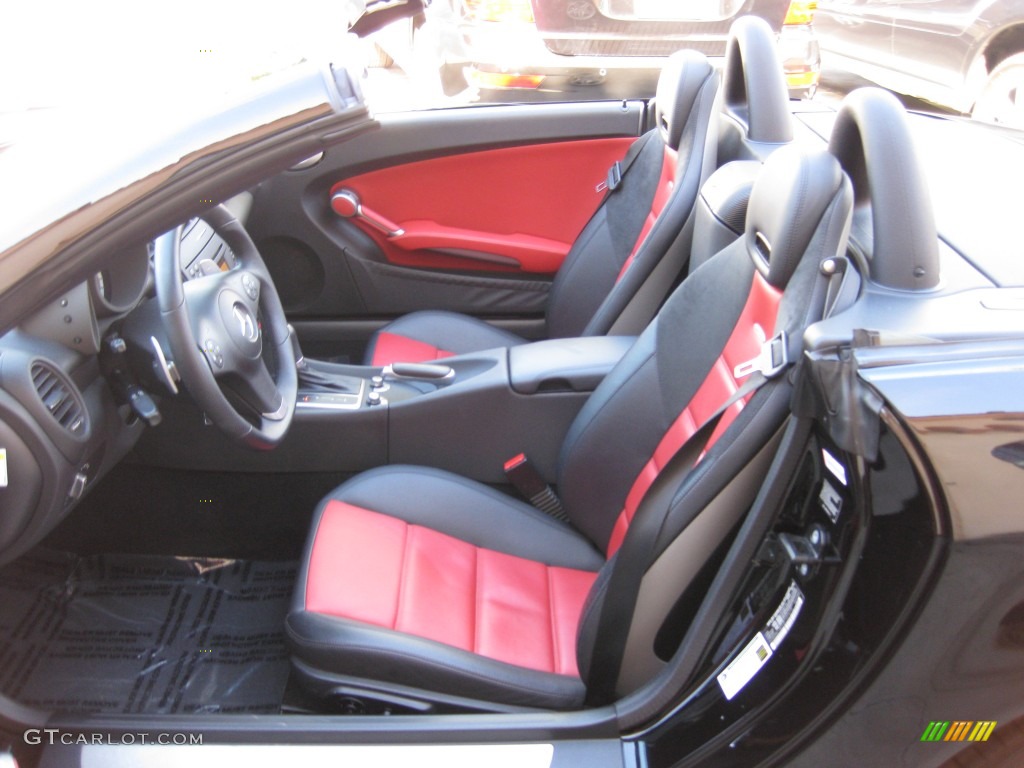 Black/Red Interior 2009 Mercedes-Benz SLK 55 AMG Roadster Photo #78045645