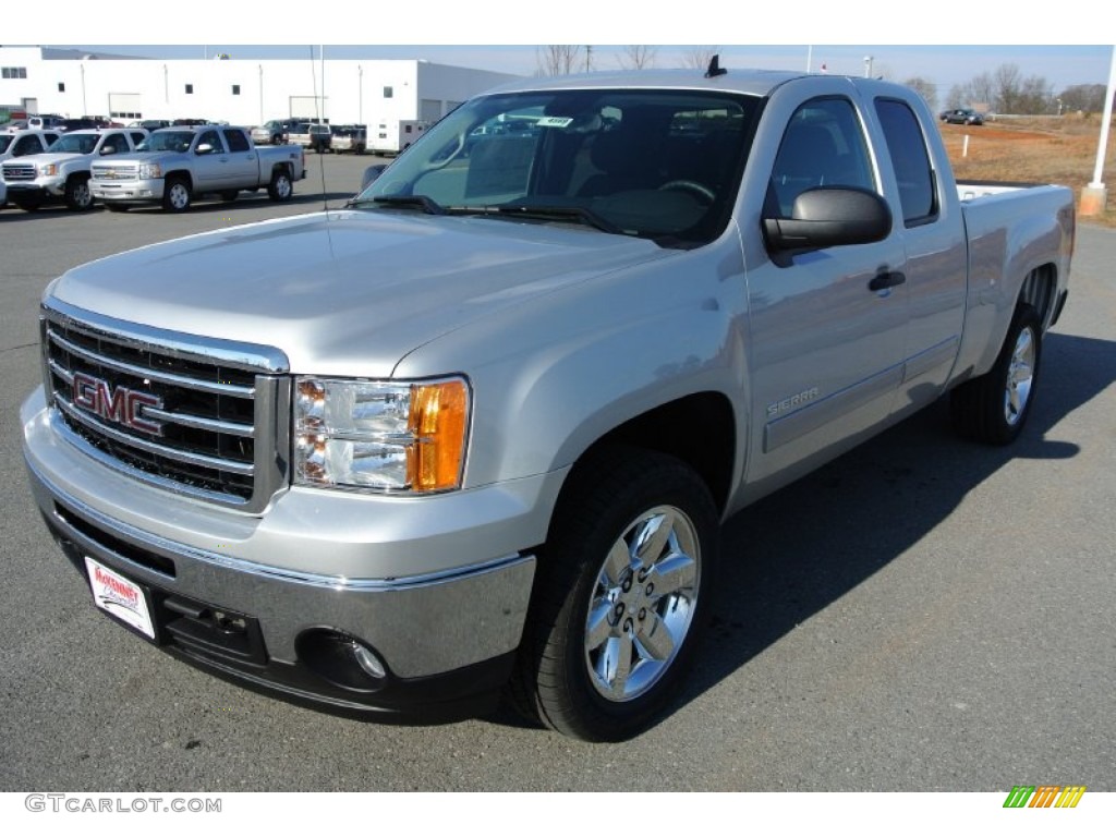 2013 Sierra 1500 SLE Extended Cab 4x4 - Quicksilver Metallic / Ebony photo #1