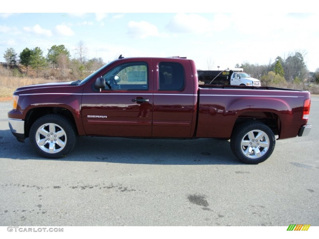 2013 Sierra 1500 SLE Extended Cab - Sonoma Red Metallic / Ebony photo #3