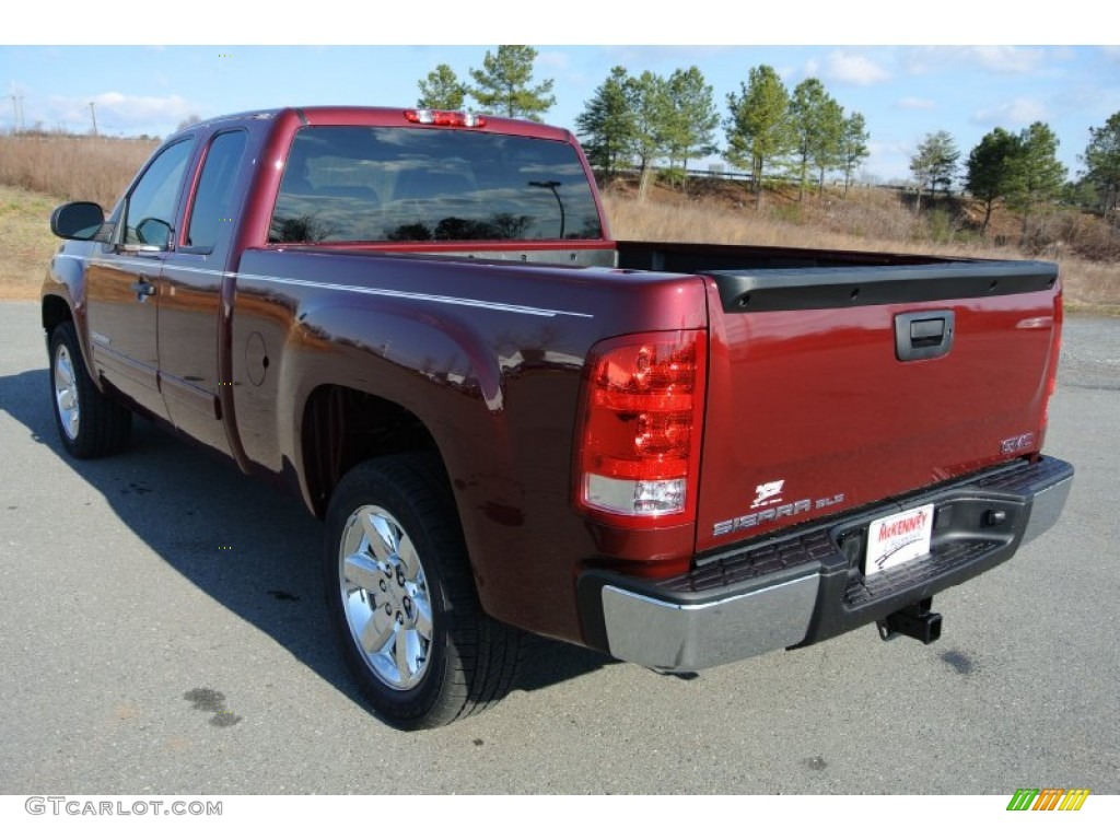 2013 Sierra 1500 SLE Extended Cab - Sonoma Red Metallic / Ebony photo #4