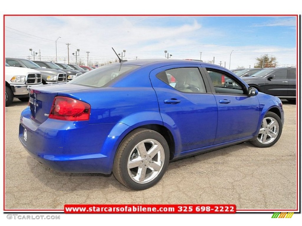 2013 Avenger SXT - Blue Streak Pearl / Black/Light Frost Beige photo #7