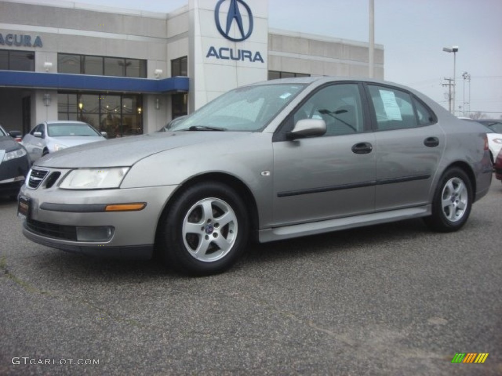 2003 9-3 Linear Sport Sedan - Steel Grey Metallic / Charcoal Grey photo #2