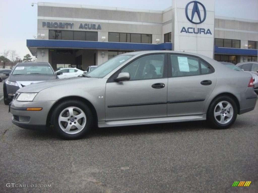 2003 9-3 Linear Sport Sedan - Steel Grey Metallic / Charcoal Grey photo #3