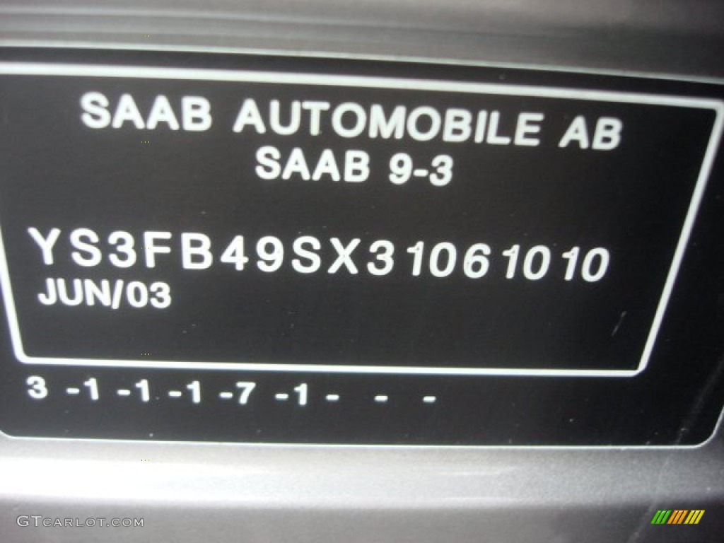 2003 9-3 Linear Sport Sedan - Steel Grey Metallic / Charcoal Grey photo #22