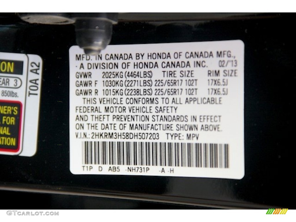 2013 CR-V EX - Crystal Black Pearl / Black photo #20