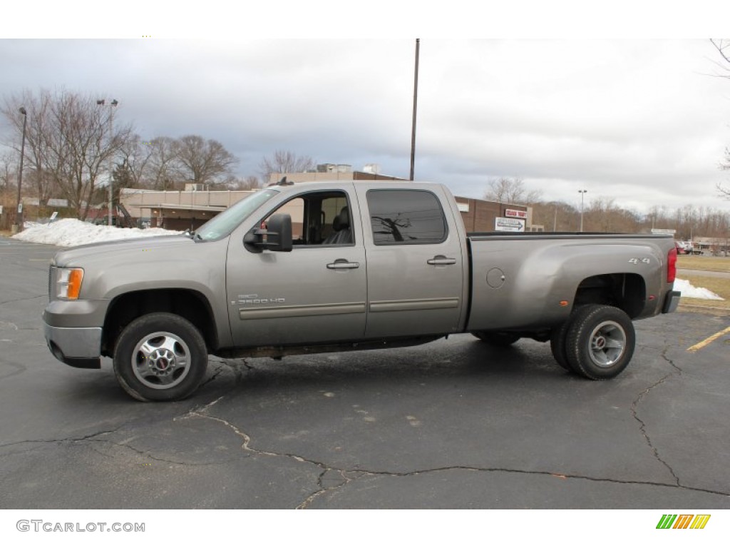 Steel Gray Metallic 2008 GMC Sierra 3500HD SLE Crew Cab 4x4 Dually Exterior Photo #78057030