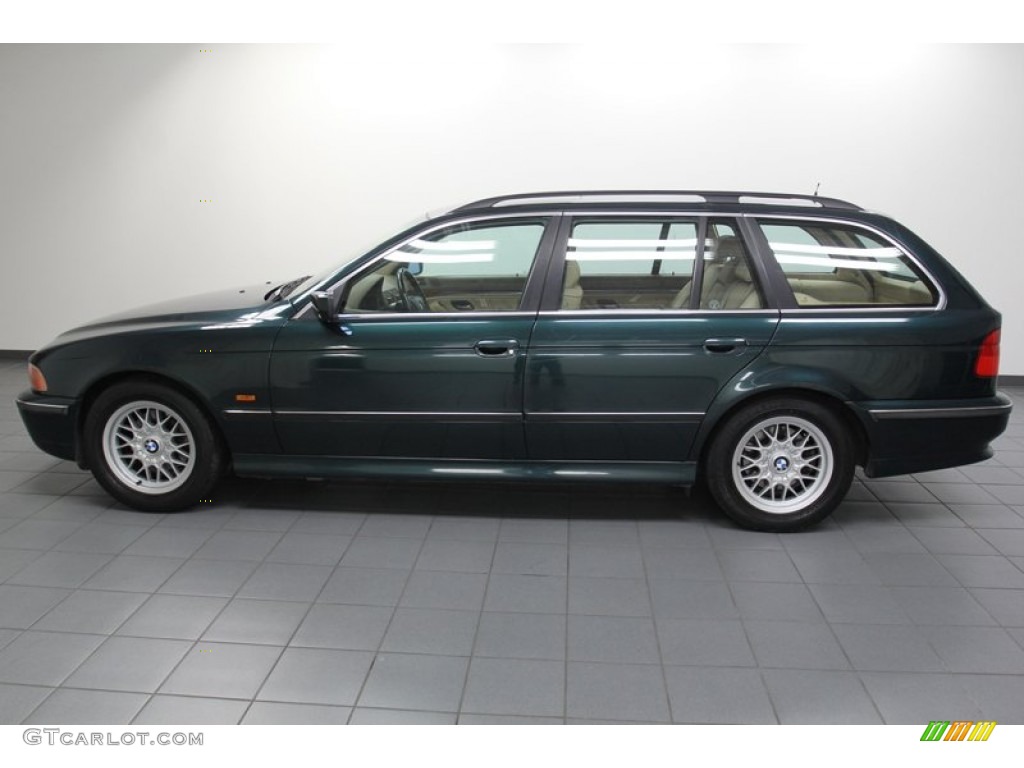 1999 5 Series 528i Wagon - Oxford Green Metallic / Sand Beige photo #2