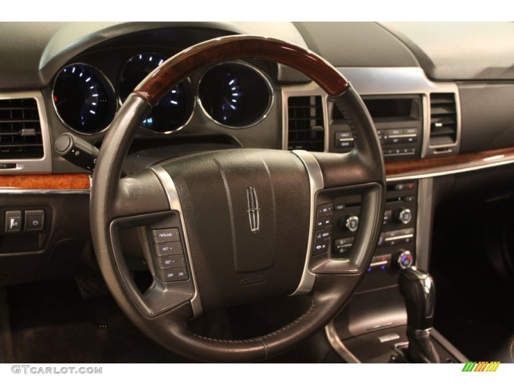 2012 Lincoln MKZ FWD Dark Charcoal Steering Wheel Photo #78060101