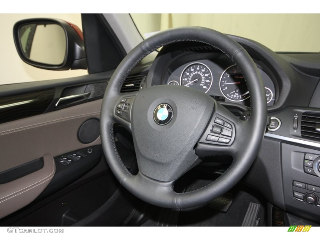 2013 BMW X3 xDrive 28i Mojave Steering Wheel Photo #78060393