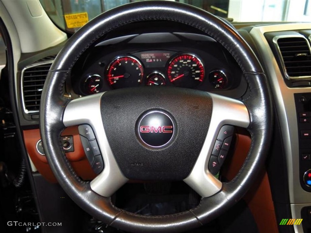 2009 GMC Acadia SLT Brick Steering Wheel Photo #78062178