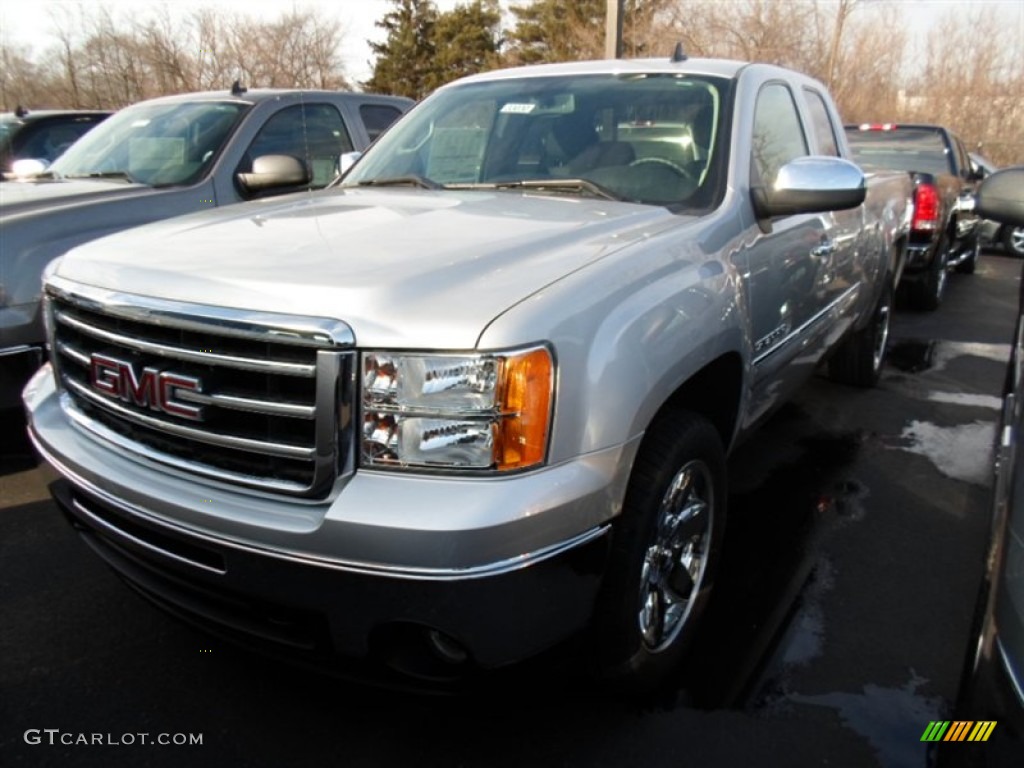 2013 Sierra 1500 SLE Extended Cab 4x4 - Quicksilver Metallic / Ebony photo #1