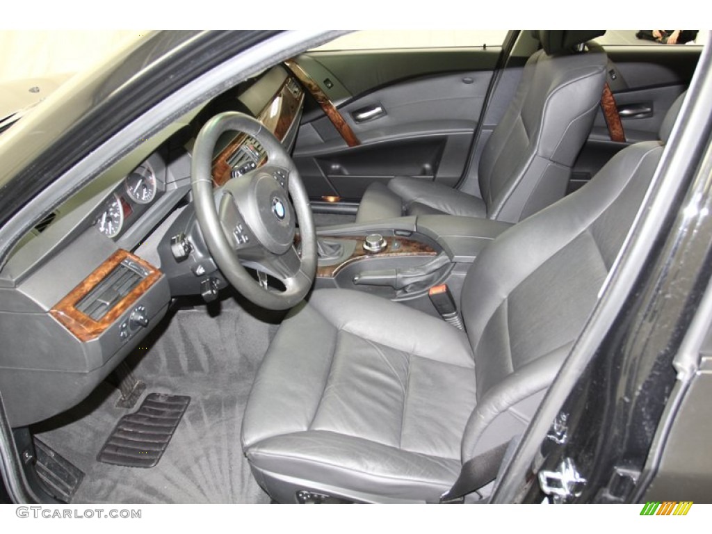 Black Interior 2007 BMW 5 Series 525i Sedan Photo #78065134