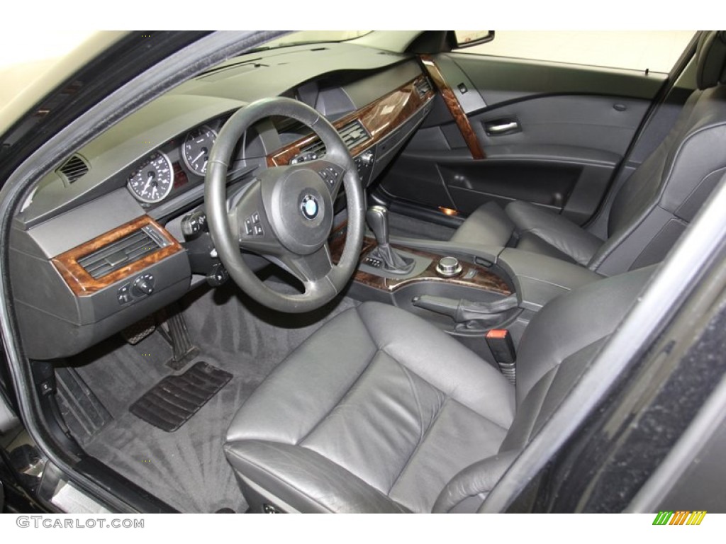 Black Interior 2007 BMW 5 Series 525i Sedan Photo #78065295