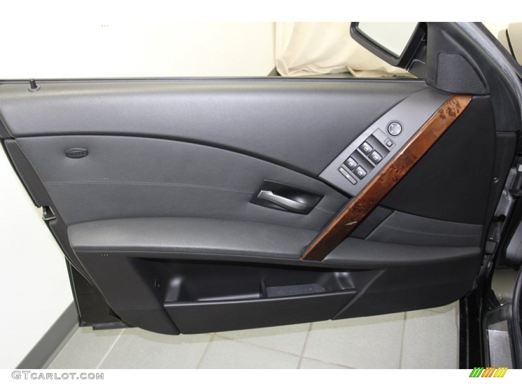 2007 BMW 5 Series 525i Sedan Black Door Panel Photo #78065316