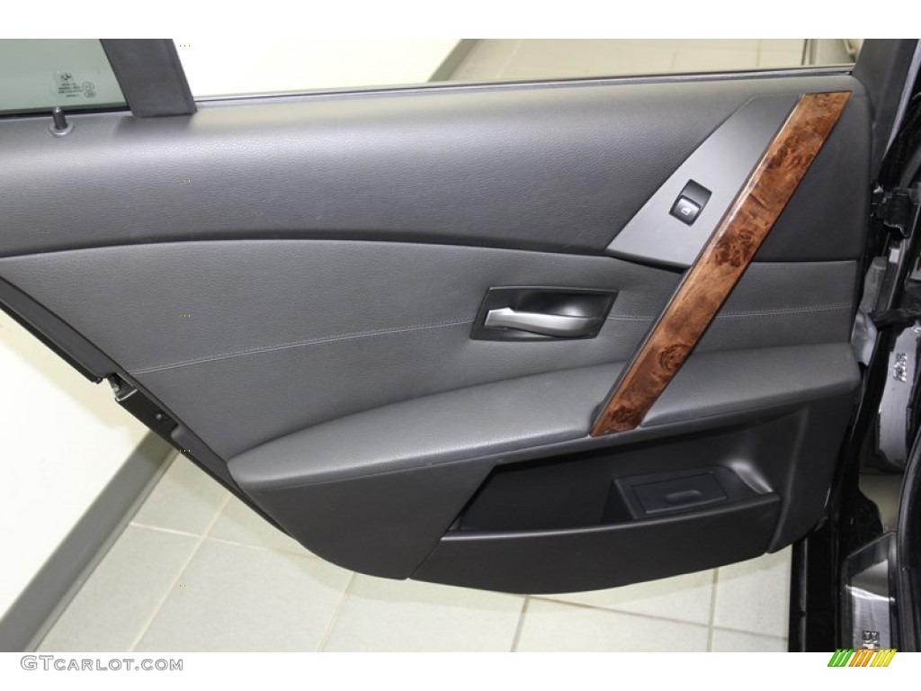 2007 BMW 5 Series 525i Sedan Black Door Panel Photo #78065473