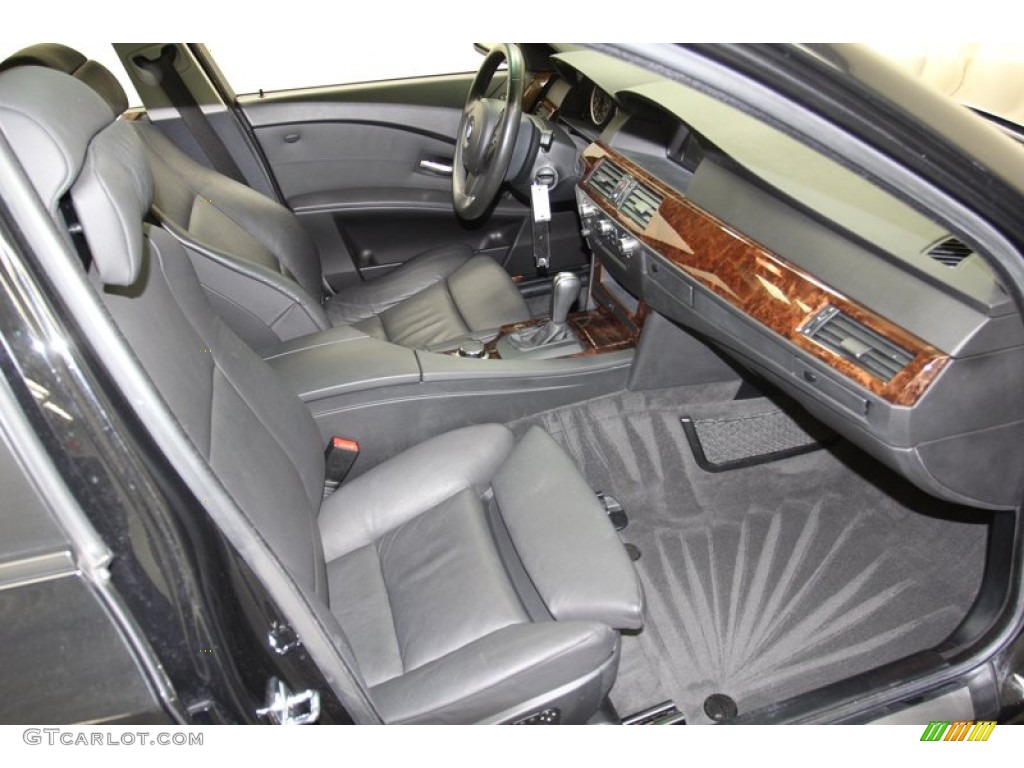 Black Interior 2007 BMW 5 Series 525i Sedan Photo #78065574