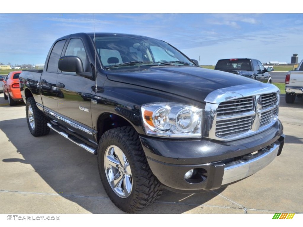 2008 Ram 1500 Laramie Quad Cab 4x4 - Brilliant Black Crystal Pearl / Medium Slate Gray photo #10