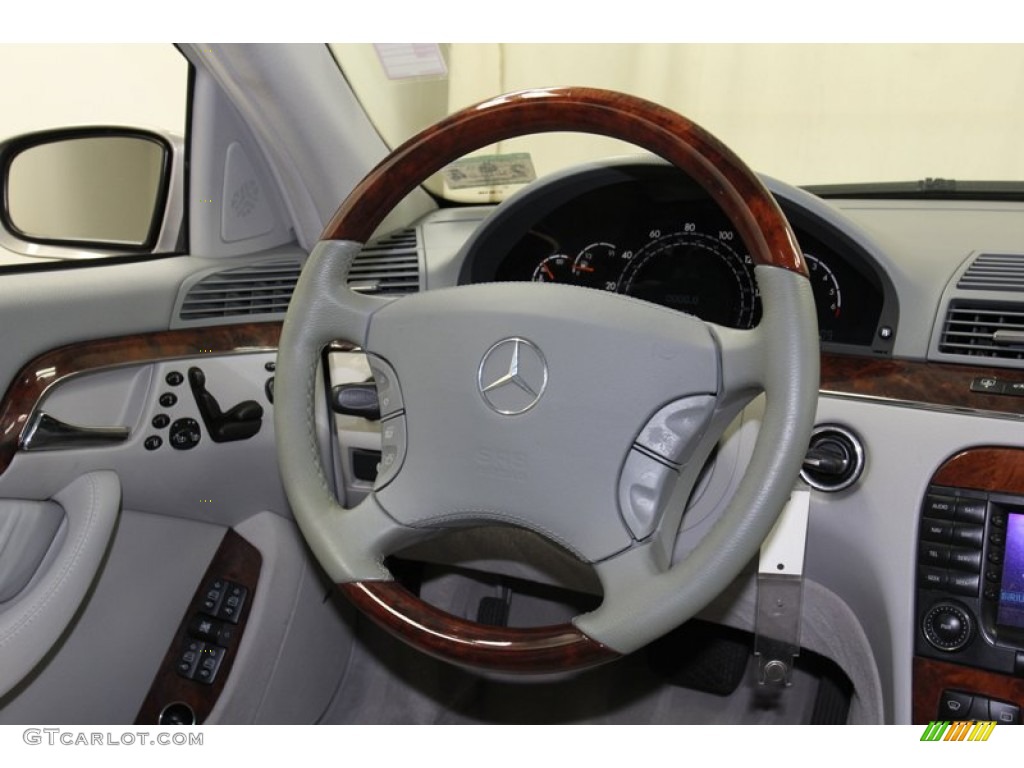 2005 Mercedes-Benz S 500 Sedan Ash Steering Wheel Photo #78067106